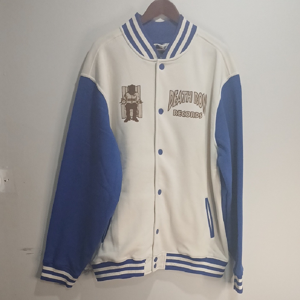 Death Row Records Blue and White Varsity Jacket